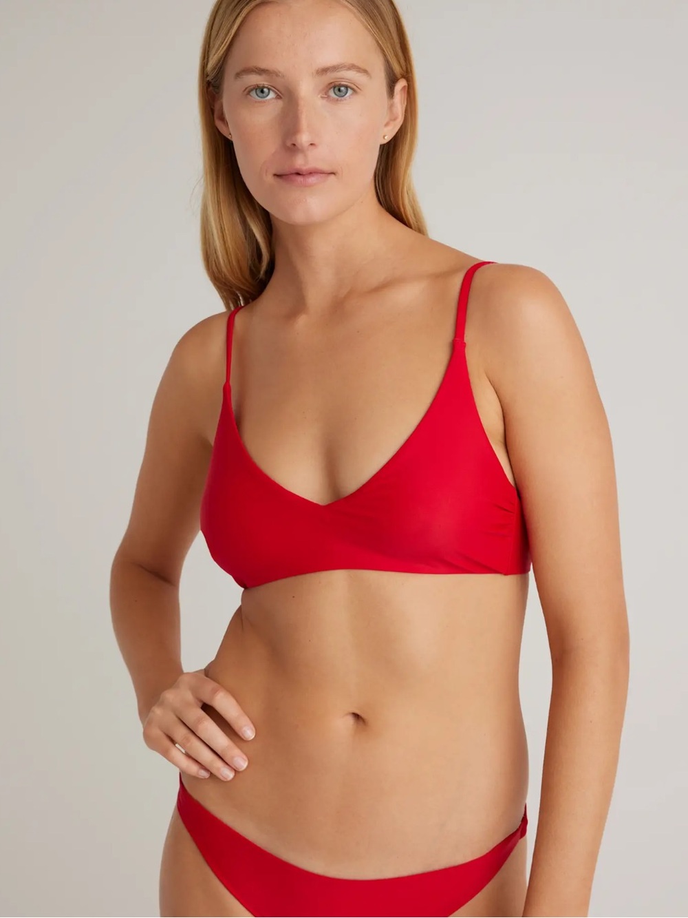 Quince Italian V-Neck Bikini Top